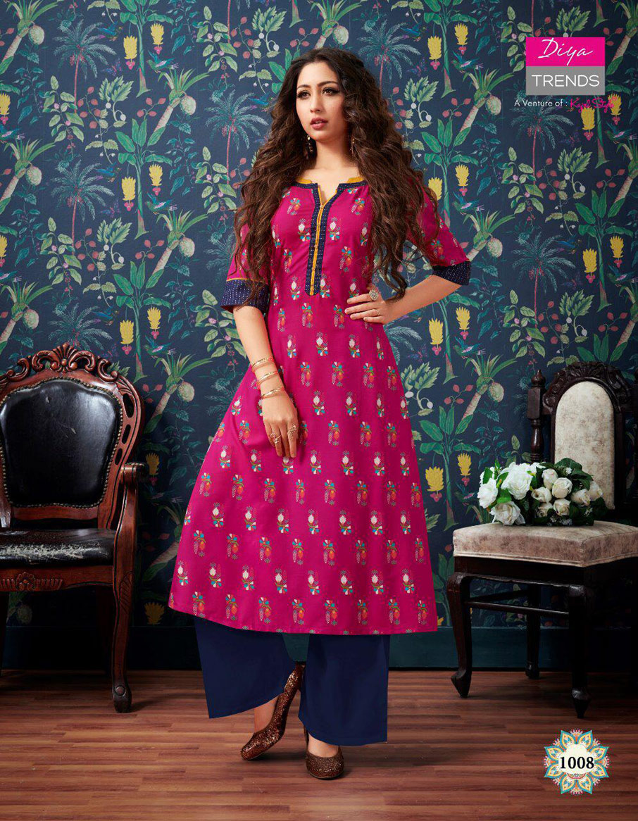 Purplecity Vol-1 Diya Trends Pigment Gold print Kurti Purplecity Vol-1 Diya Trends Pigment Gold print Kurti